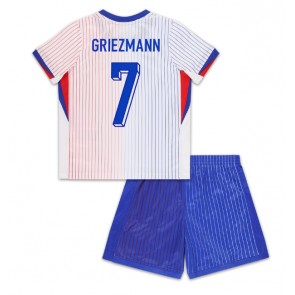 Frankrike Antoine Griezmann #7 Bortaställ Barn EM 2024 Kortärmad (+ Korta byxor)